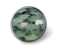 Black Lily Pads - Petits aimants ronds pour badges nominatifs - Porte-nom magnétiques personnalisés en métal gravé pour vêtements, manteaux, gilets, circulaires, Circular