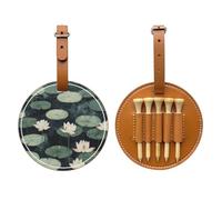 Black Lily Pads Support de tee de golf en cuir synthétique pour 5 tees Marron