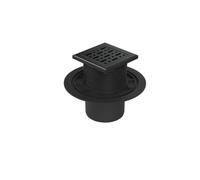 Black Line Siphon de sol pour douche 125 x 125 mm en acier inoxydable noir DN 110 Siphon anti-odeurs (F1 386-AC)