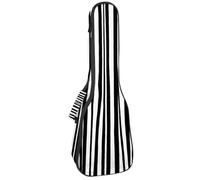Black Lines Étui rembourré pour ukulélé de concert de 58,4 cm, motif silhouettes de fleurs et de feuilles, imperméable et durable, Multicolore 08, 25.9x9x3.1in/66x23x8cm, Organiseur de sac