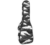 Black Lines Étui rembourré pour ukulélé de concert de 58,4 cm, motif silhouettes de fleurs et de feuilles, imperméable et durable, Multicolore 06, 25.9x9x3.1in/66x23x8cm, Organiseur de sac