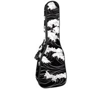 Black Lines Étui rembourré pour ukulélé de concert de 58,4 cm, motif silhouettes de fleurs et de feuilles, imperméable et durable, Multicolore 09, 25.9x9x3.1in/66x23x8cm, Organiseur de sac