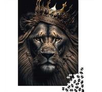 Black Lion King on Gold Plaque Métallique Rustique 70x50cm/1000pcs pour Le Salon, Décoration Murale Destinée À Le Salon, Le Coin Lecture Et L’entrée