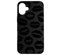 Black Lips Kiss Love Coque pour iPhone 16 Plus
