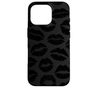 Black Lips Kiss Love Coque pour iPhone 16 Pro