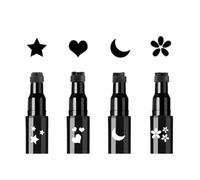 Black Liquid Eyeliner & Stamp Set - 4 PCs Winged Eyeliners and 4 Shapes Stamps, Dual ended 2-in-1 Eye Makeup Pen by “wonder X”