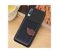 (Black)Litchi Pattern Card Bag Wallet Bracket + TPU Phone Case with Card Slot Wallet Bracket Function For Samsung A70