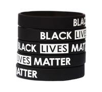 Black Lives Matter Bracelet - Silicone Wristband | Unisex Inspirational Ban | Soft Elastic Rubber, Durable Stretch Fit, Classic Fashion Accessory For Men Women Teenagers, Daily Wear & Events