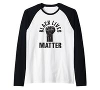 Black Lives Matter Equality Black History Mois Manche Raglan