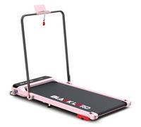 BLACK LORD Tapis de Course 4-en-1 avec Rampe, 16 km/h, 9% d'inclinaison, Design Compact Walking Pad avec Roues, Moteur Silencieux 3,2 ch, 12 programmes prédéfinis, écran LED, 140 kg, Rose