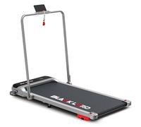BLACK LORD Tapis de Course 4-en-1 avec Rampe, 16 km/h, 9% d'inclinaison, Design Compact Walking Pad avec Roues, Moteur Silencieux 3,2 ch, 12 programmes prédéfinis, écran LED, 140 kg, Argent