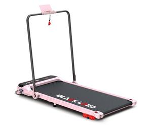 BLACK LORD Tapis de Course 4-en-1 avec Rampe, 16 km/h, 9% d'inclinaison, Design Compact Walking Pad avec Roues, Moteur Silencieux 3,2 ch, 12 programmes prédéfinis, écran LED, 140 kg, Rose