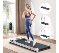 BLACK LORD Tapis de course pliable, électrique, inclinaison, 3,2 CV/2,2 CV, exercice gym, fitness, portable sous le bureau, capacité 140kg, MS2, SL9 - Argenté, Ecran LED, Bluetooth, Portable