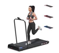 BLACK LORD Tapis de course pliable portable 2 en 1, tapis de course électrique avec moteur de 2,2 CV, petit mini tapis de course avec coussin de marche