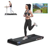 BLACK LORD Tapis de course pliable portable 2 en 1, tapis de course électrique avec moteur de 2,2 CV, petit mini tapis de course avec coussin de marche