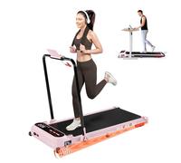 BLACK LORD Tapis de Course, Tapis de Marche Bureau, Moteur Silencieux 3.0HP, 130kg capacité, Suivi Bluetooth, 3 Niveaux Inclinaison, Tapis antidérapant,avec poignée,Rose