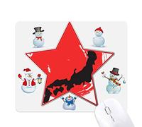 Black Map Abstract Japan Christmas Snowman Family Star Mouse Pad