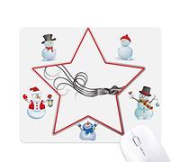 Black Marine Life Octopus Illustration Christmas Snowman Family Star Mouse Pad