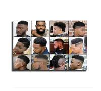 Black Men Hairstyles Poster Barber Shop Decor