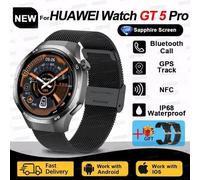 Black Mesh Belt 2a - 2025 Nouvelle Montre Gt5 Pro Montre Intelligente 1.53 ""Écran Amoled Nfc Gps Tracker Bt Appel Santé Étanche Smartwatch Hommes Femmes Pour Huawei