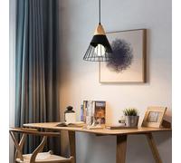 Black Metal Chandelier 丨 E27 3000K Plafond Light Aymture 丨 Country Industrial Restaurant Island Chandelier Prendant Lighting 丨 Bar Personalité Décoration Lumière Suspendue, pour Le Salon