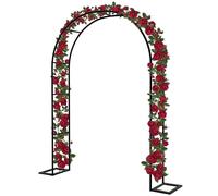 Black Metal Garden Arch - 2,0 m/2,2 m/2,3 m Height, Outdoor Wedding Pergola Trellis for Climbing Plants & Vines, Available in Black, White, Brown (L180 x W40 x H220 cm)