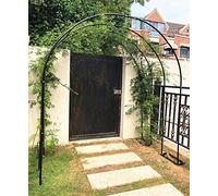 Black Metal Garden Arch - 300x240cm Pergola Trellis for Climbing Plants Roses & Wedding Decoration -Outdoor Arbor for Garden Landscaping & Events