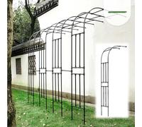 Black Metal Garden Arch for Climbing Plants Semi-Circular Outdoor Trellis for Wall Easy Assembly Ideal for Climbing Roses and Vines (Size: 150 x 100 cm)