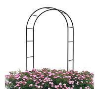 Black Metal Garden Arch Pergola Trellis for Climbing Plants Wedding Decoration - Available in 80/120/140/160/180/200 cm Widths (W 160 x H 220 cm)