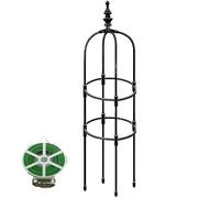 Black Metal Garden Obelisk Steel Frame Garden Trellis for Climbing Plants & Pots Plante Rosier Tomate Concombre Fleurs Raisin Pois(32 * 120cm/11.8"*47.3")