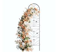 Black Metal Outdoor Plant Trellis Ensemble de 2 Treillis de Jardin pour Plantes, Fleurs et vignes Support décoratif pour Les patios et Les Chantiers