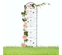 Black Metal Outdoor Plant Trellis Ensemble de 2 Treillis de Jardin pour Plantes, Fleurs et vignes Support décoratif pour Les pelouses et Les patios