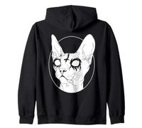 Black Metal Sphynx Chat | Pastel Goth Grunge Punk Esthétique Sweat à Capuche