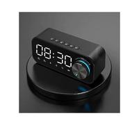 (Black)Mirror Alarm Clock Bluetooth Speaker LED Digital Display Radio Alarm Clock Radio Wireless Subwoofer Music Player Table Clock