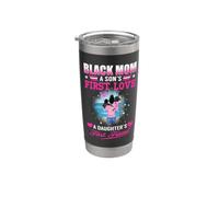 Black Mom A Sons First Love A Daughters First Friend Gobelet isotherme en acier inoxydable double paroi