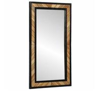 ""Black Month"" Miroir Noir - BURKE - et Marron 90 x 2 x 50 cm Bois massif d'acacia LV776