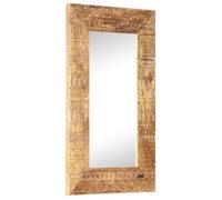 ""Black Month"" Miroir sculpté à la main - BURKE - 80x50x2,5 cm bois de manguier solide LV727