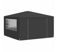 ""Black Month"" Tonnelle Pliante - BURKE - Tente de réception et parois latérales 4x4 m Anthracite 90 g/m² LV710