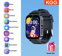 (Black) Montre connectée pour enfants,lecteur de musique,podomètre avec 30 jeux,lampe de poche,suivi des habitudes,montre connectée pour enfants,horloge cadeau pour garçons et filles.