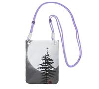 Black Moon Petit sac à bandoulière pour téléphone portable Motif pin Arbre mignon Pour transporter un sac à main mobile en diagonale, pour le shopping, la marche, violet, taille unique