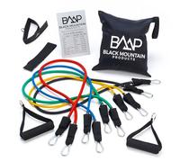 Black Mountain Products Kit de Tubes de résistance avec accroche pour Porte/chevillère/Tableau d'exercices et Sac de Transport - Multicolore