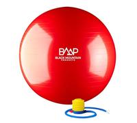 Black Mountain Static Strength Exercise Stability Ballon de Gymnastique avec Pompe Mixte, Rouge, 65 cm