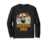 Black Mouth Cur Dog Dad Retro Vintage Mes Chiens sont Mon Cardio Manche Longue