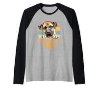Black Mouth Cur Dog Dad Retro Vintage Mes Chiens sont Mon Cardio Manche Raglan