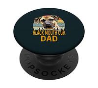 Black Mouth Cur Dog Dad Retro Vintage Mes Chiens sont Mon Cardio PopSockets PopGrip Adhésif