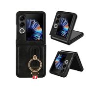 (Black,Multicolor)For ZTE nubia Flip2 5G A404ZT Case Wristband Kickstand Leather + PC + TPU Phone Cover with Bottle Op