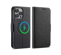 (Black, Multicolor) SUTENI J08 For iPhone 12 Pro Max Case Compatible with MagSafe Cross Texture Leather Wallet Phone Cov
