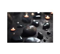 Black Mystery Heart Stone Puzzle en bois adulte 1000 pièces pour un festin visuel parfait 1000 pièces