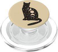 Black Mystical Cat Lover Astrology Celestial Theme PopSockets PopGrip pour MagSafe