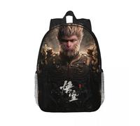 Black Myth : Wu Kong Sac à dos léger à imprime motif tendance 15 pouces Noir